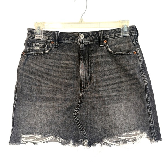 Abercrombie & Fitch Dresses & Skirts - Abercrombie & Fitch Zoe Natural Rise Vintage A-Line Denim Mini Skirt Black 29 8R